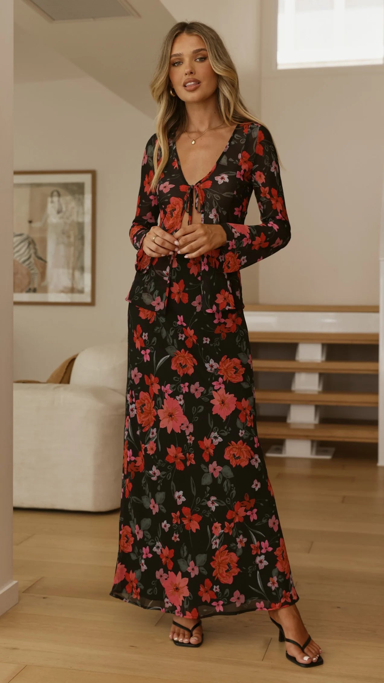 Flo Maxi Skirt Dark Floral