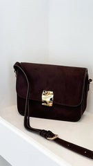 Chelsea Cross Body Bag Chocolate Suede