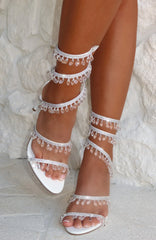 Soliel Wrap Heels White Clear