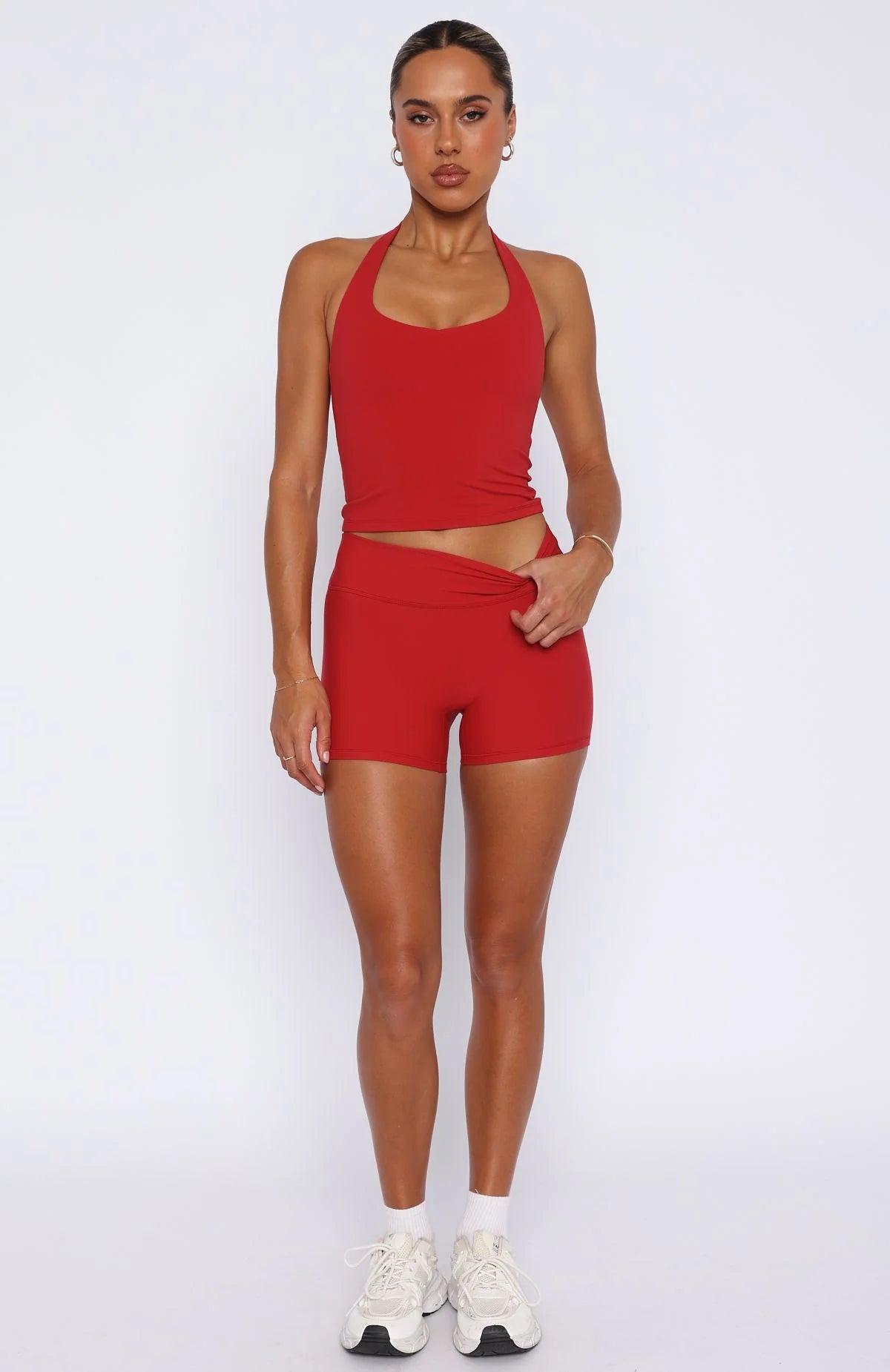 Shift Mid Rise Shorts 35 Cherry Red