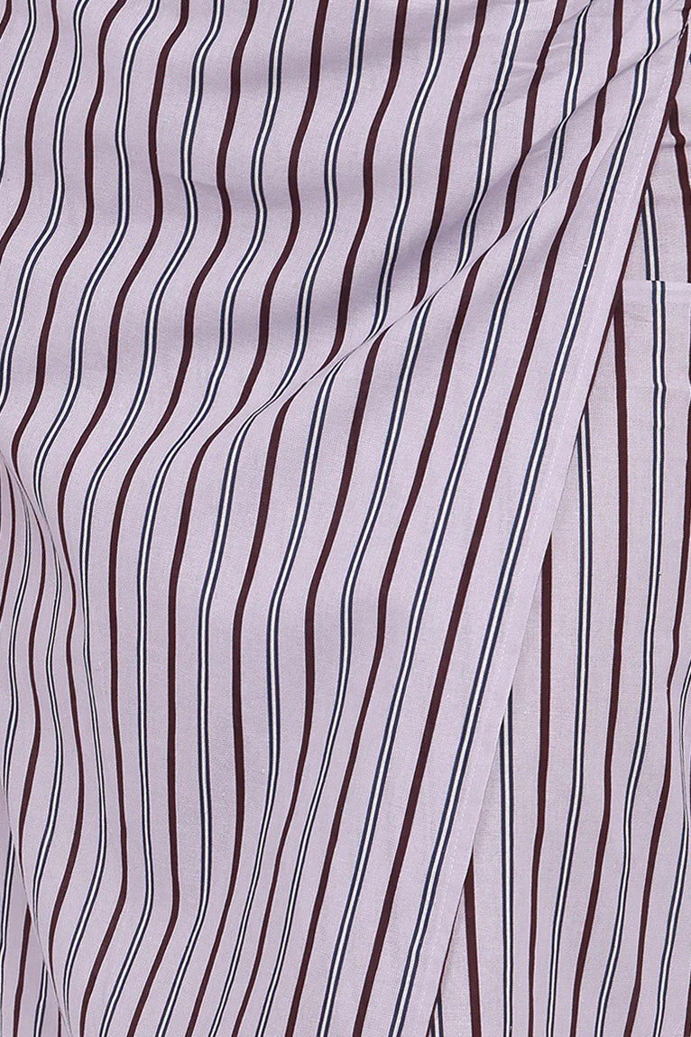 Jacey Wrap Midi Skirt Midnight Stripe