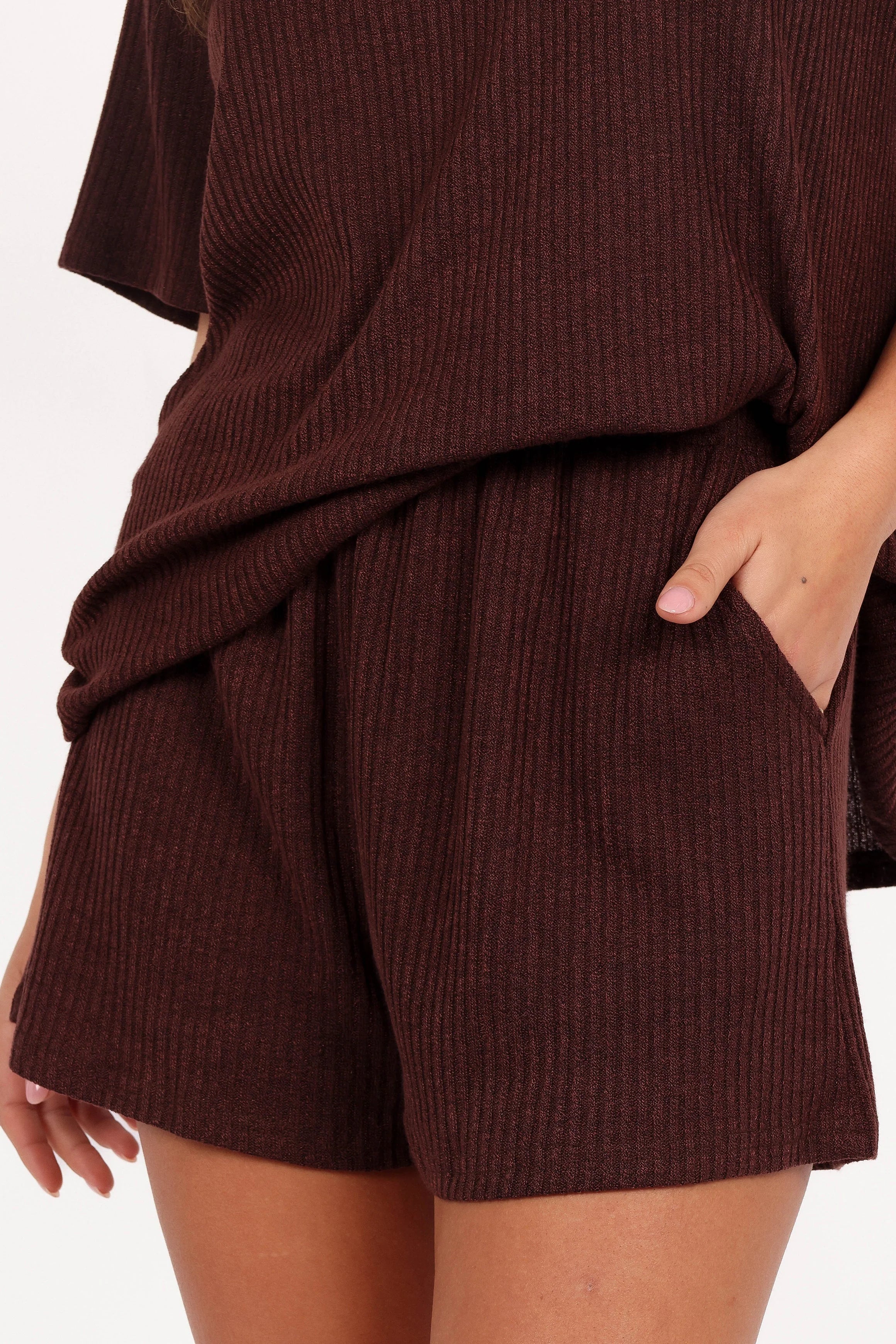 Granger Knit Short Set Chocolate Brown