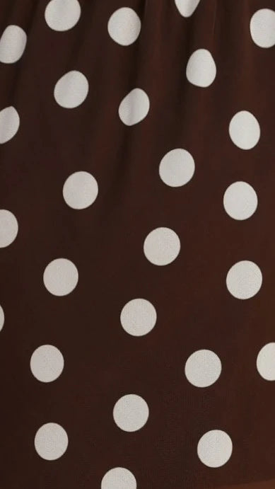 Onella Semi Sheer Maxi Skirt Chocolate White Polka Dot