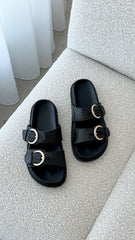 Wilmer Slide Black Raffia
