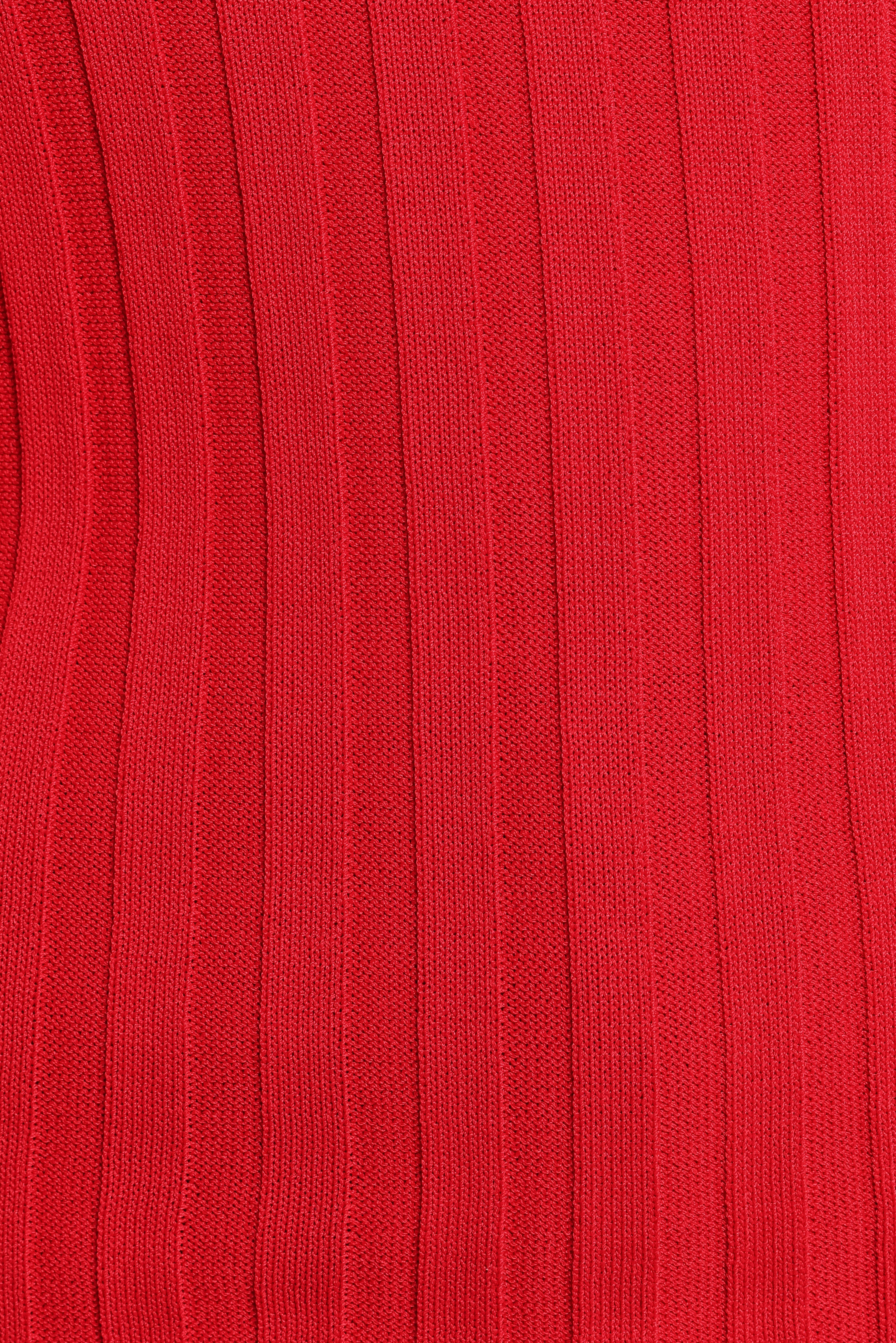 Aneesa Wide Rib Knit Top Red