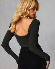 Alysen Pearl Trim Bodysuit