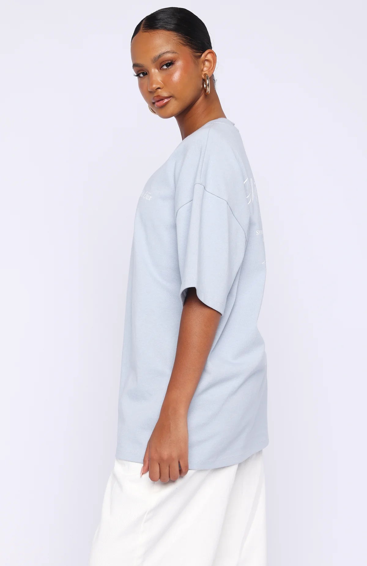 At Second Glance Oversized Tee Light Blue