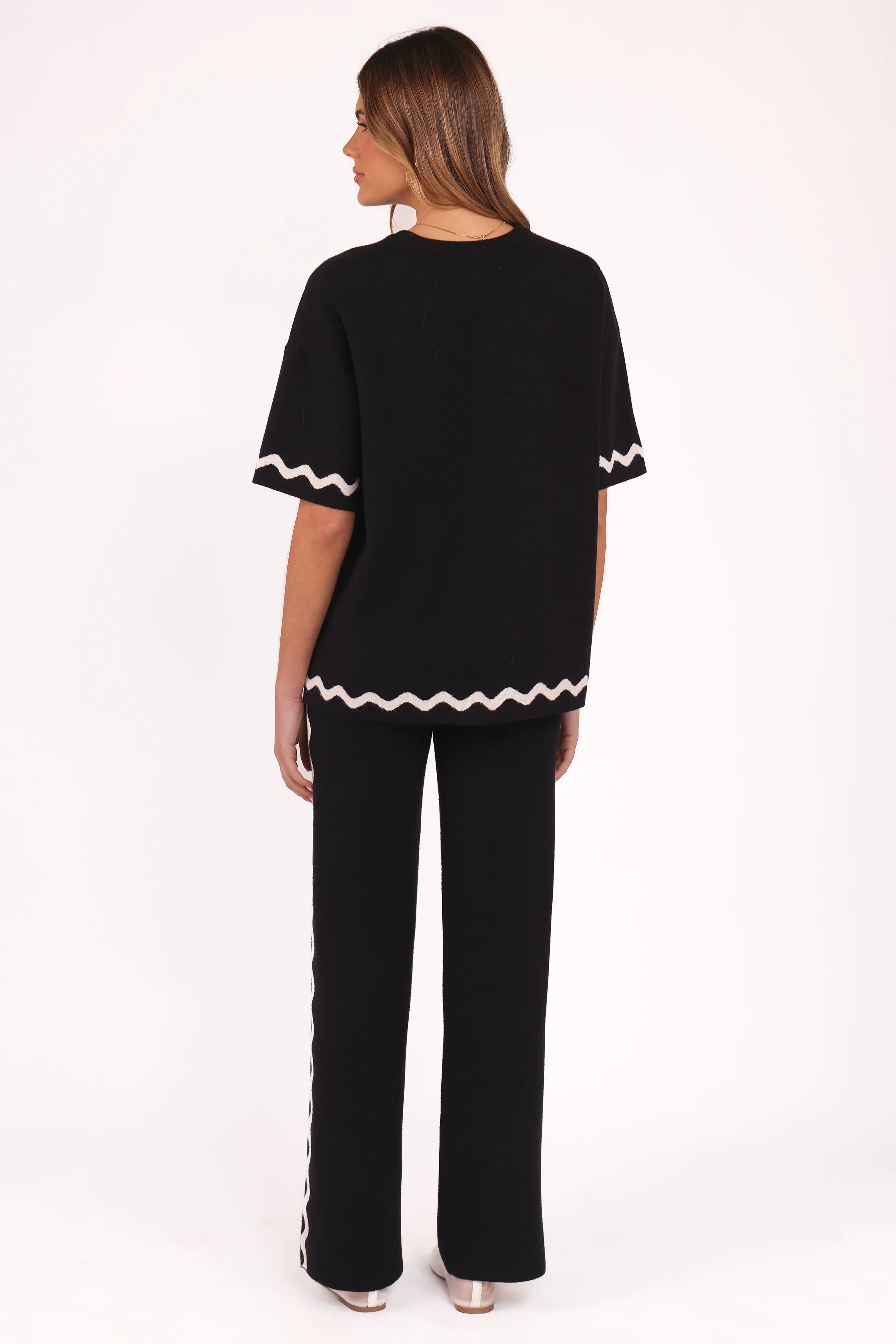 Vespa Knitted Tee Black White