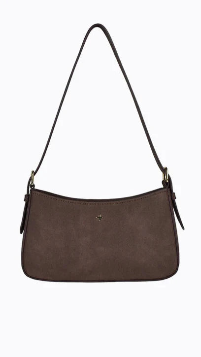 Lilu Shoulder Bag Choc Suede