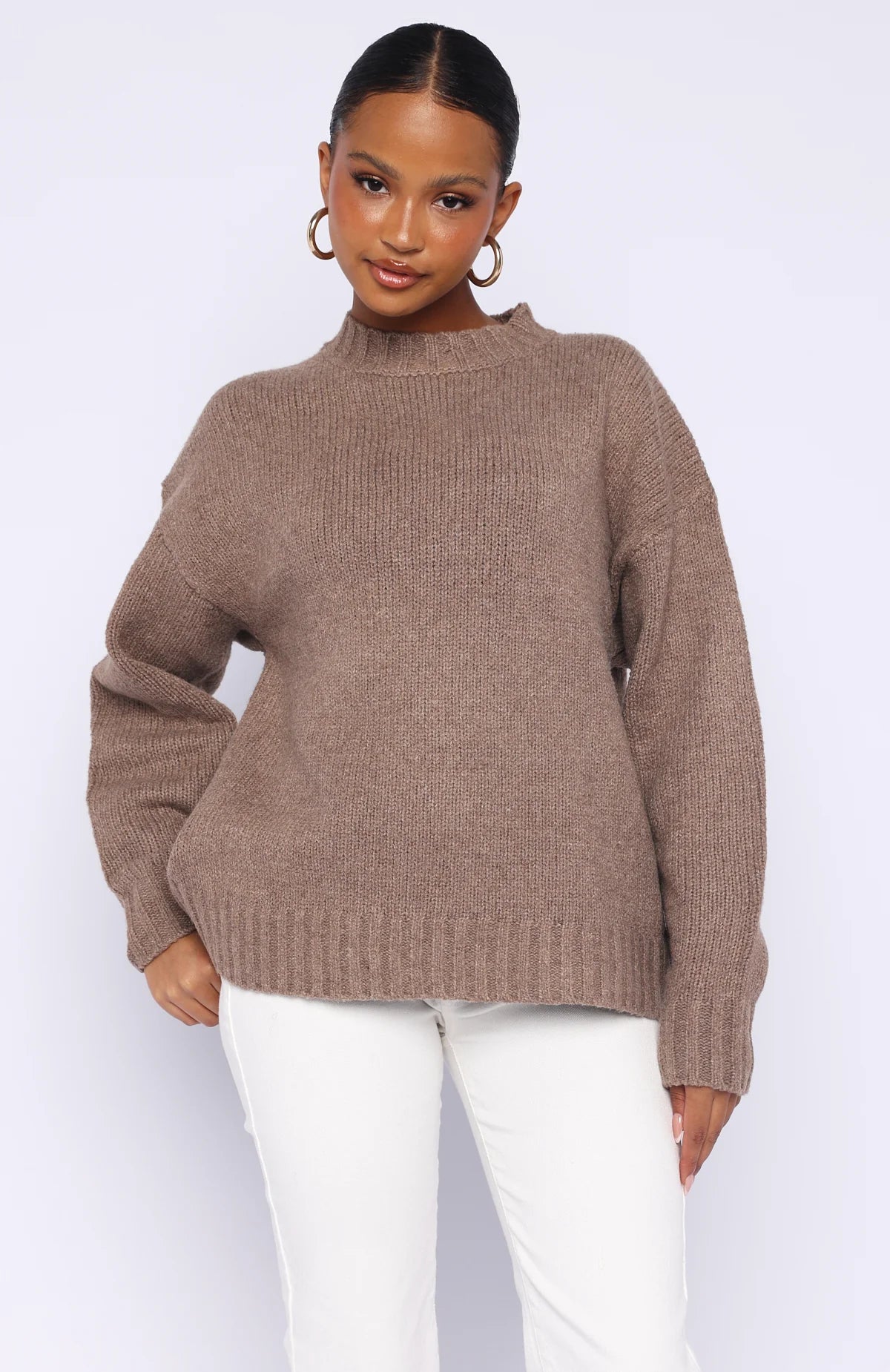 Apres Ski With Me Knit Sweater Taupe