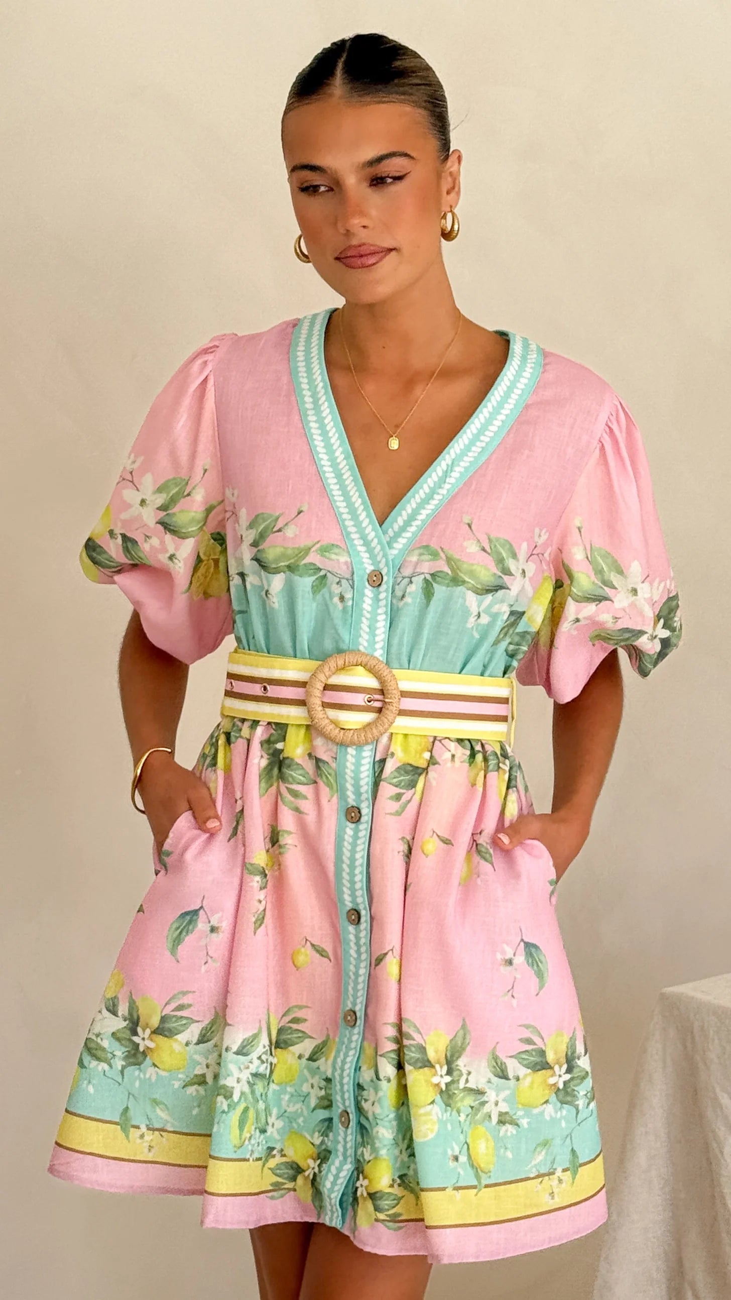 Verna Mini Dress Rosé Lemonade