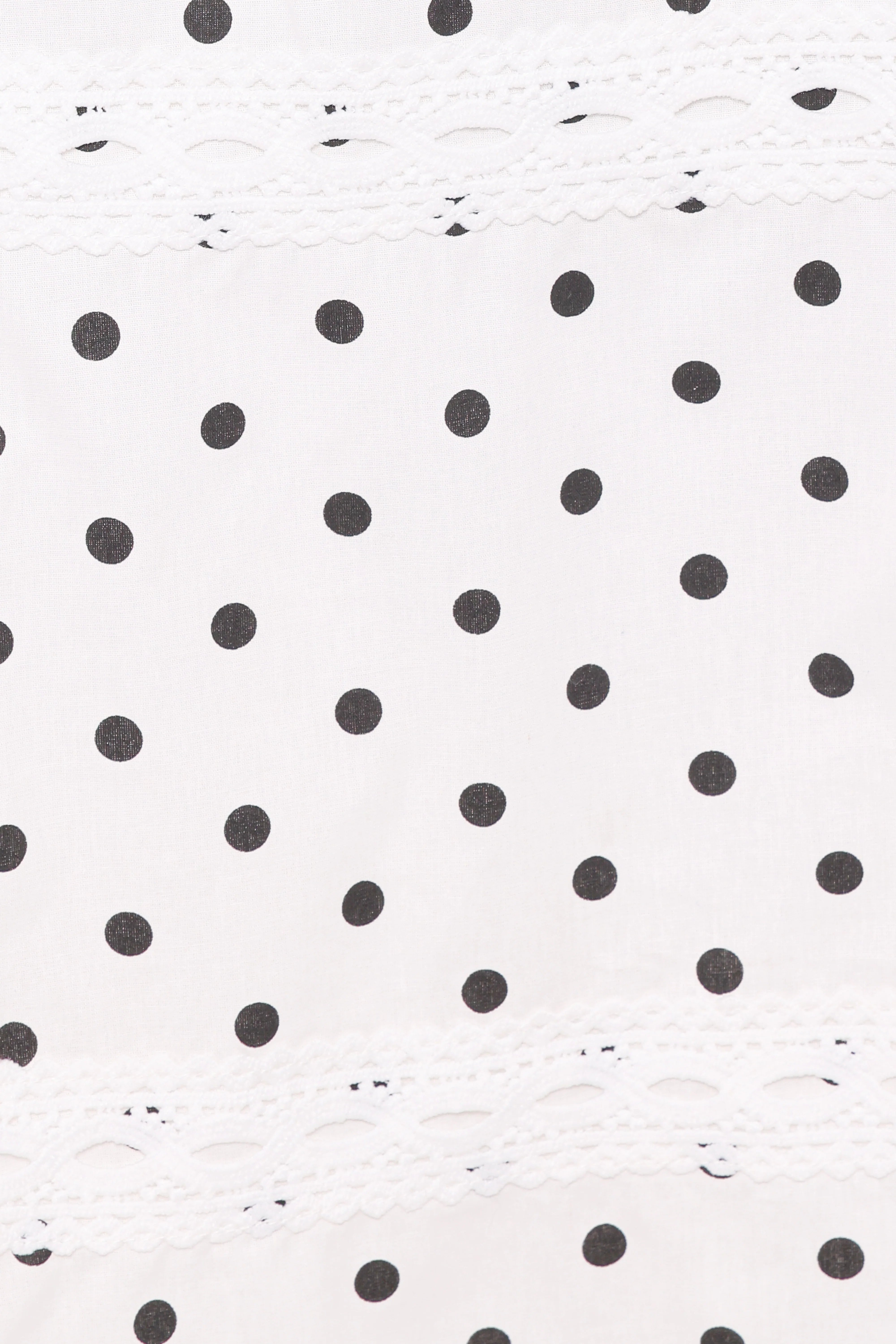 Lucia Tiered Midi Skirt White Polka Dot