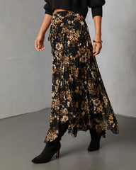 Autumn Fern Printed Midi Skirt
