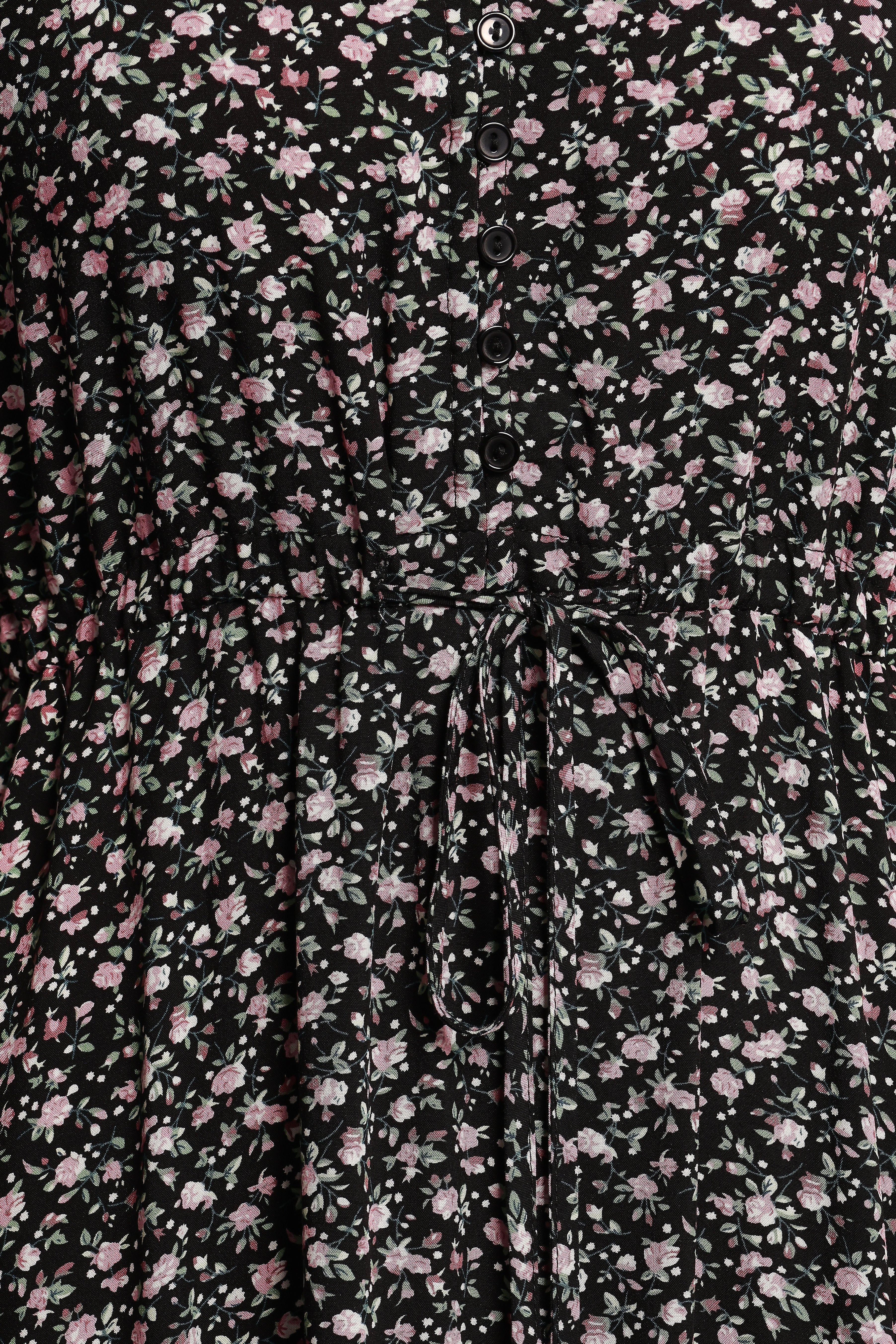 Kelda Dress Black Rosebud Floral