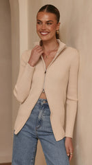 Cleo Long Sleeve Top Beige
