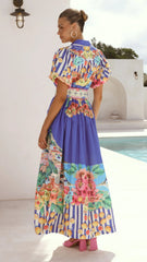 Bloom Maxi Dress Positano Cobalt