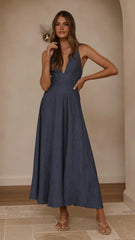 Skye Maxi Dress Steel Blue
