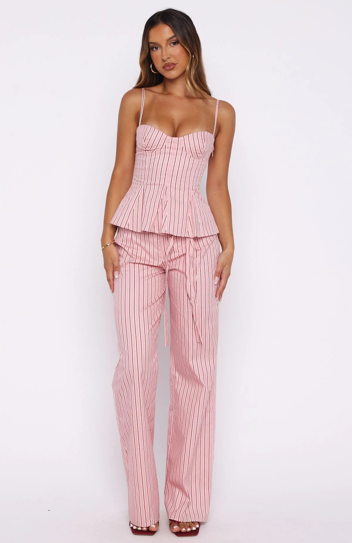 Tempt Me Not Pants Pink Stripe
