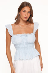 Melissa Peplum Top Pale Blue