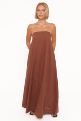 Como Strapless Maxi Dress Brown