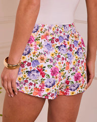 Bloom Spell Twill Floral Shorts