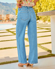 Selia Stretch High Rise Straight Leg Jeans