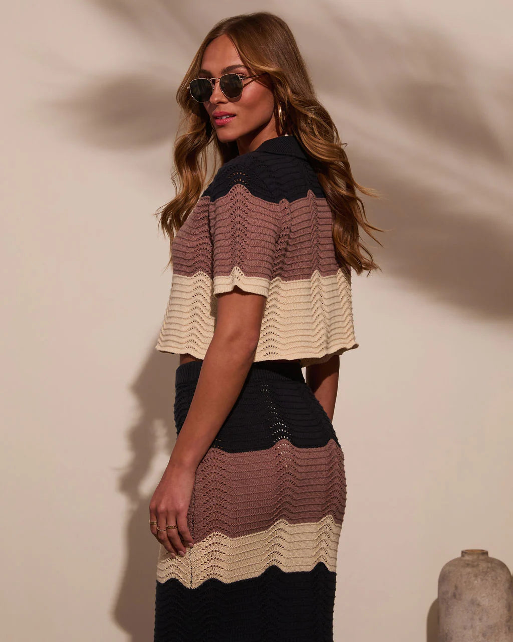 Coastal Core Colorblock Button Down Top