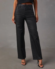 VICI Icon Coated High Rise Straight Jeans