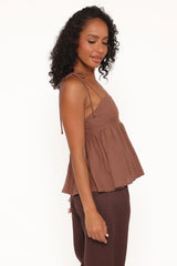 Zephyra Baby Doll Top Brown