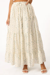 Amberlyn Maxi Skirt Blue Floral