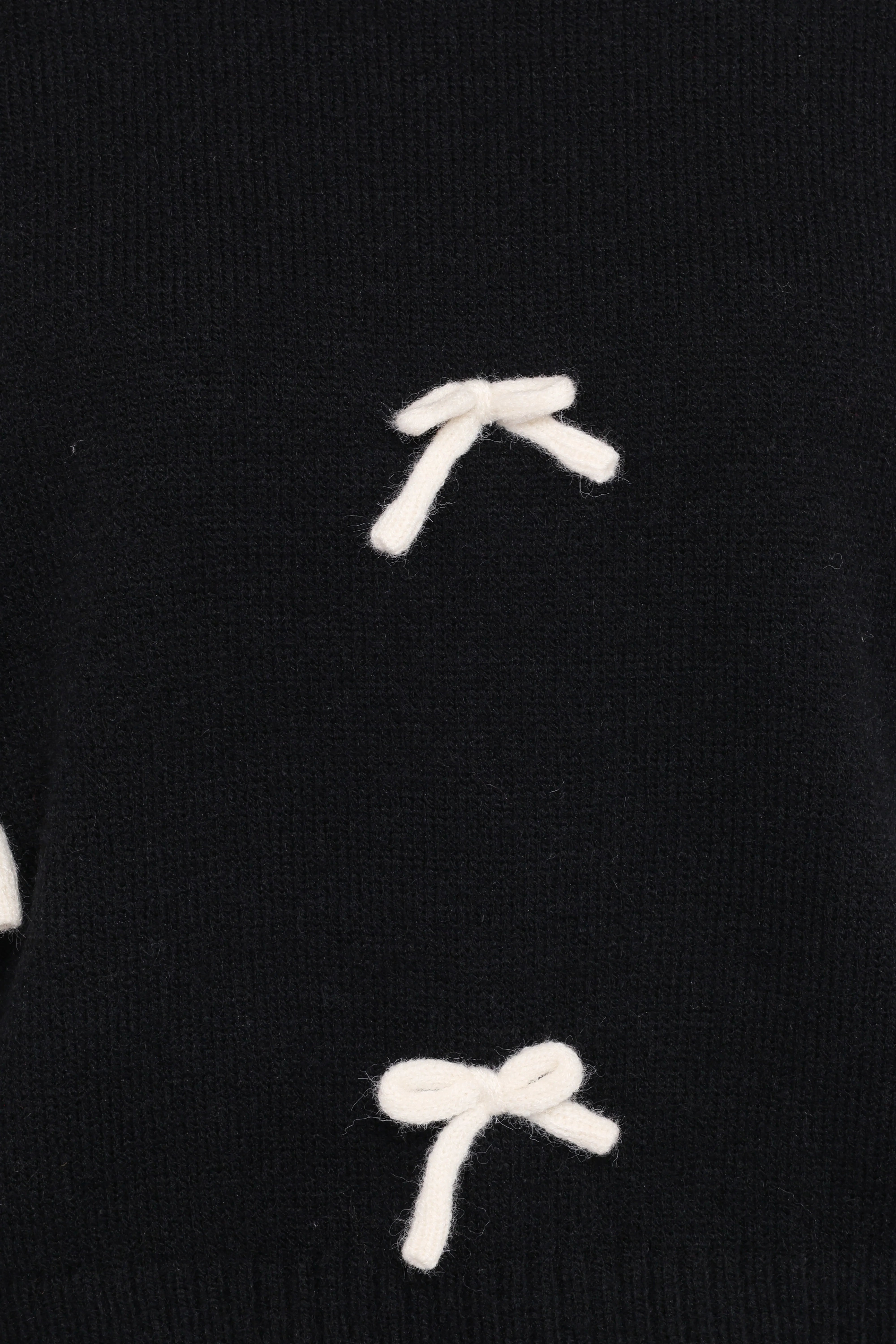 Voss Bow Knit Sweater Black