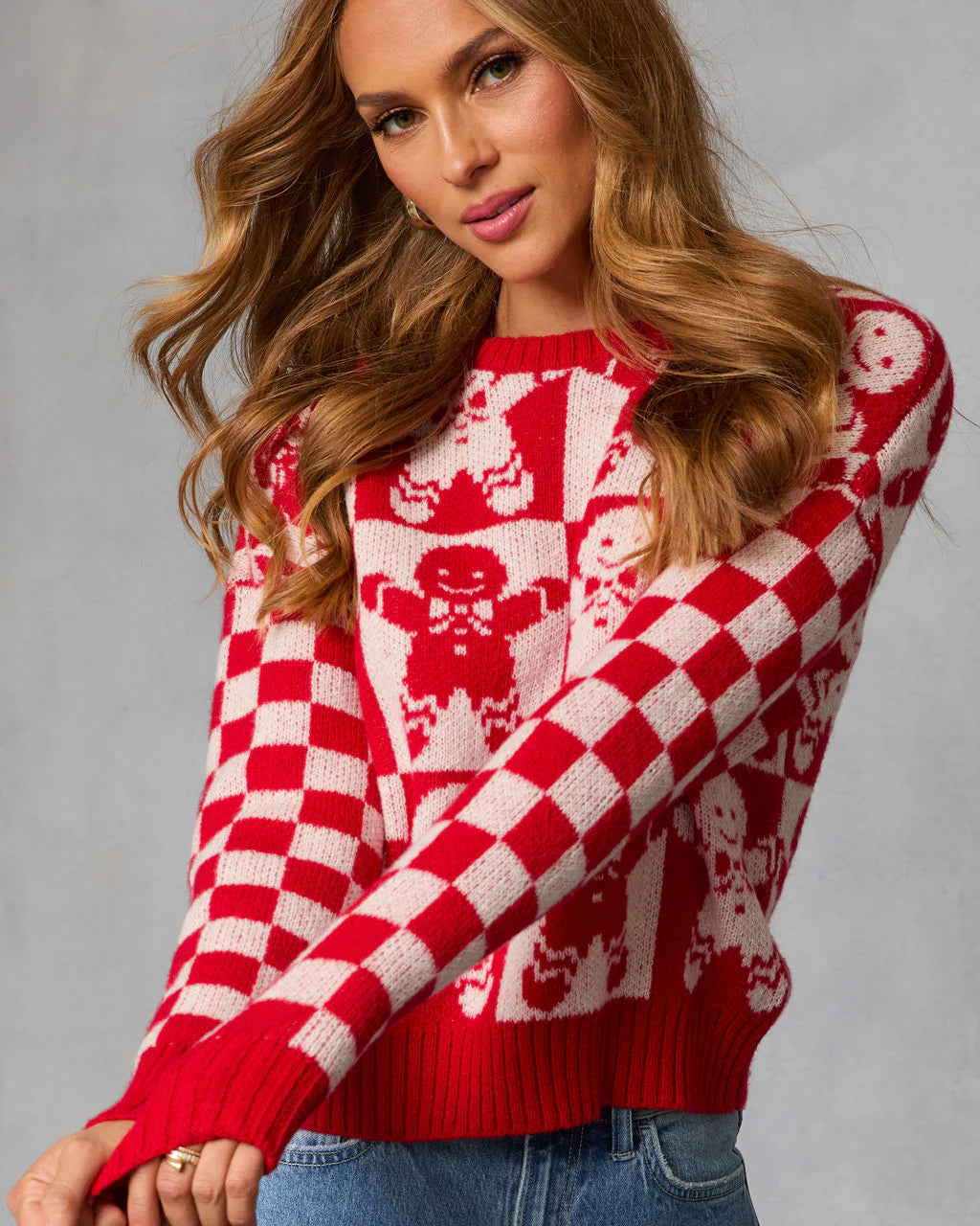 Winter Bakery Intarsia Knit Gingerbread Sweater
