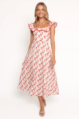 Lucille Maxi Dress Red Floral