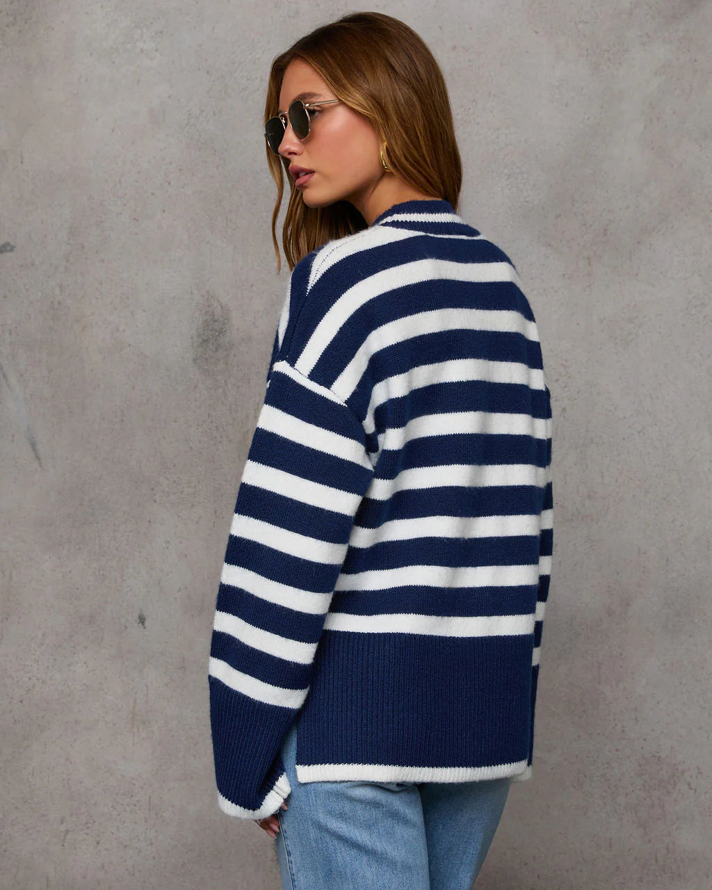 Dont Mind Me Striped Knit Sweater