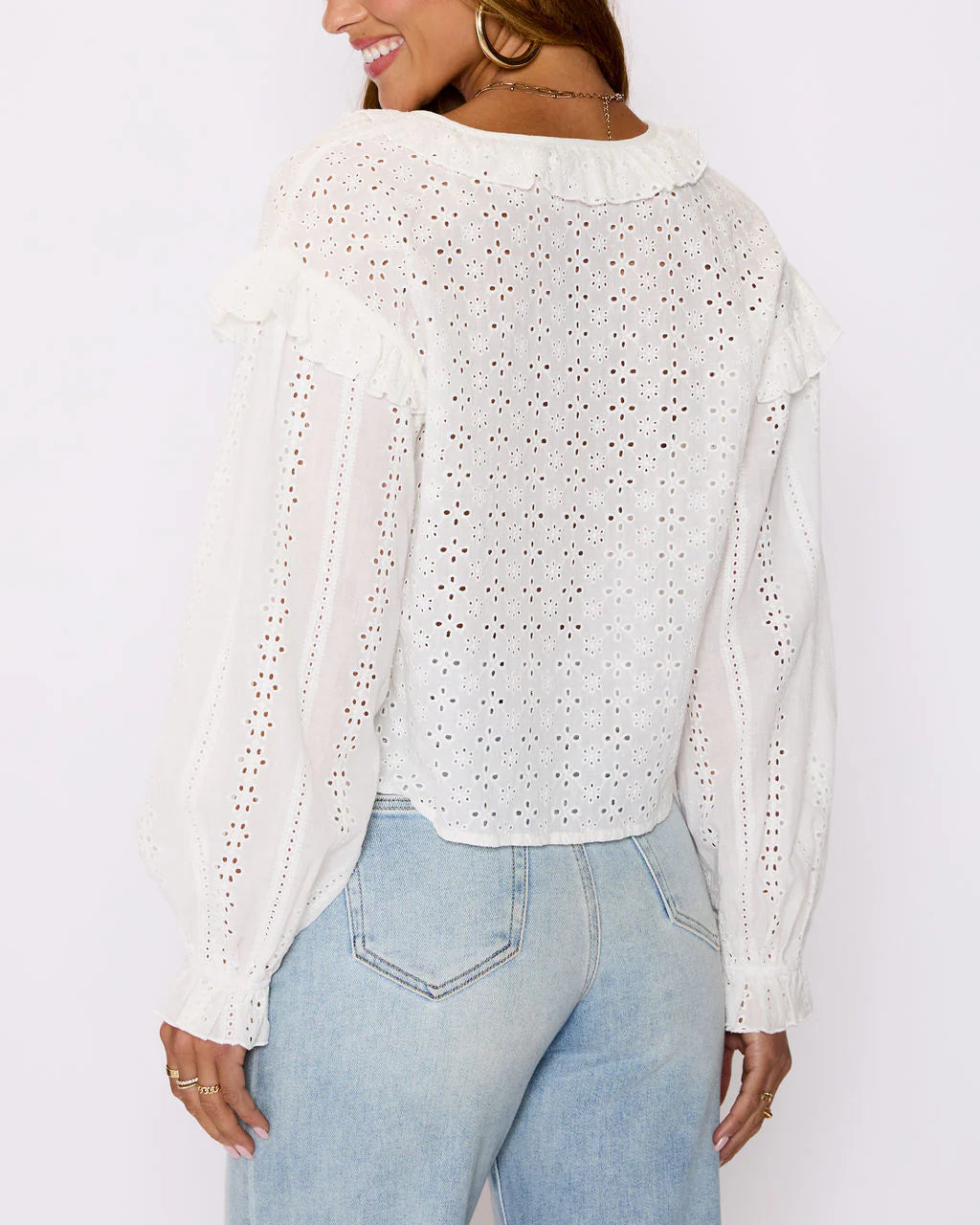 Mabel Ruffle Tie Front Blouse