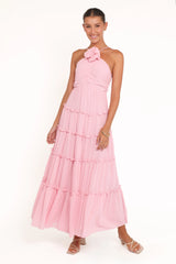 Dottie Halterneck Maxi Dress Pink