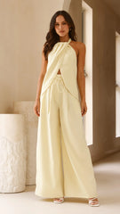 Melinda High Waist Pants Soft Yellow