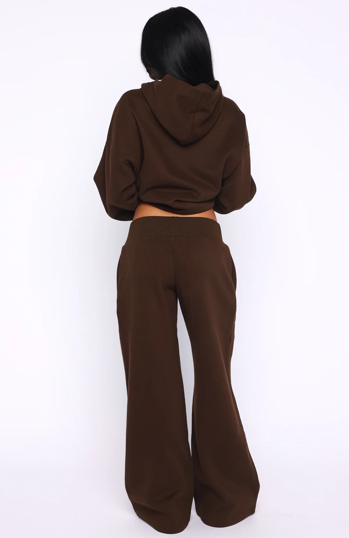 Come A Long Way Wide Leg Sweatpants Chocolate