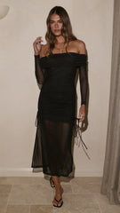 Isadora Off Shoulder Maxi Dress Black