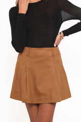 Charles Faux Suede Mini Skirt Camel