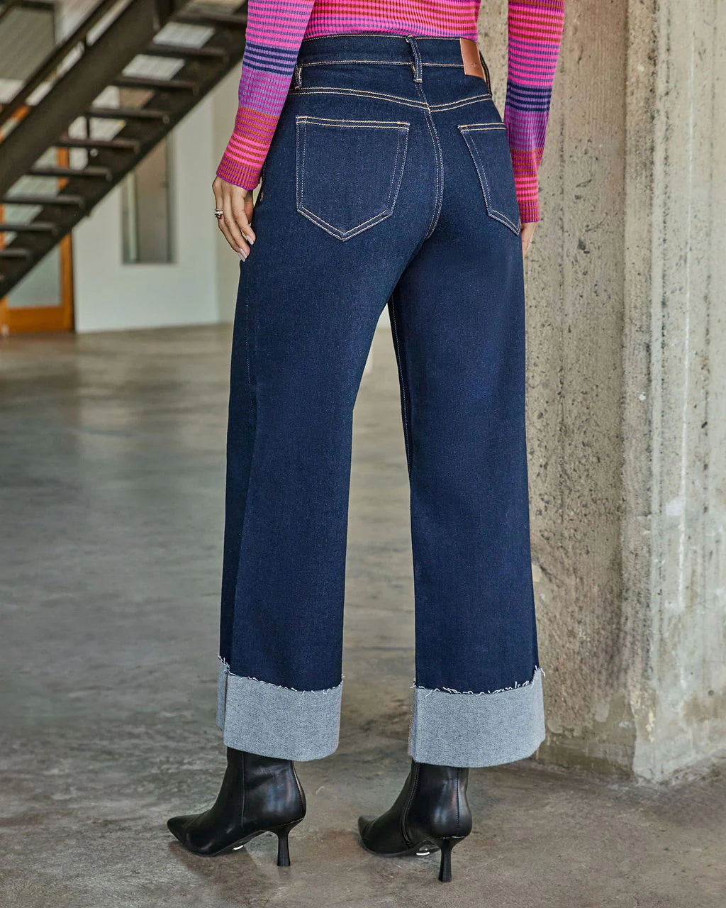 Alida Super Stretch High Rise Wide Leg Jeans