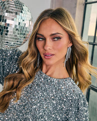 Frosted Fantasy Rhinestone Chandelier Earrings