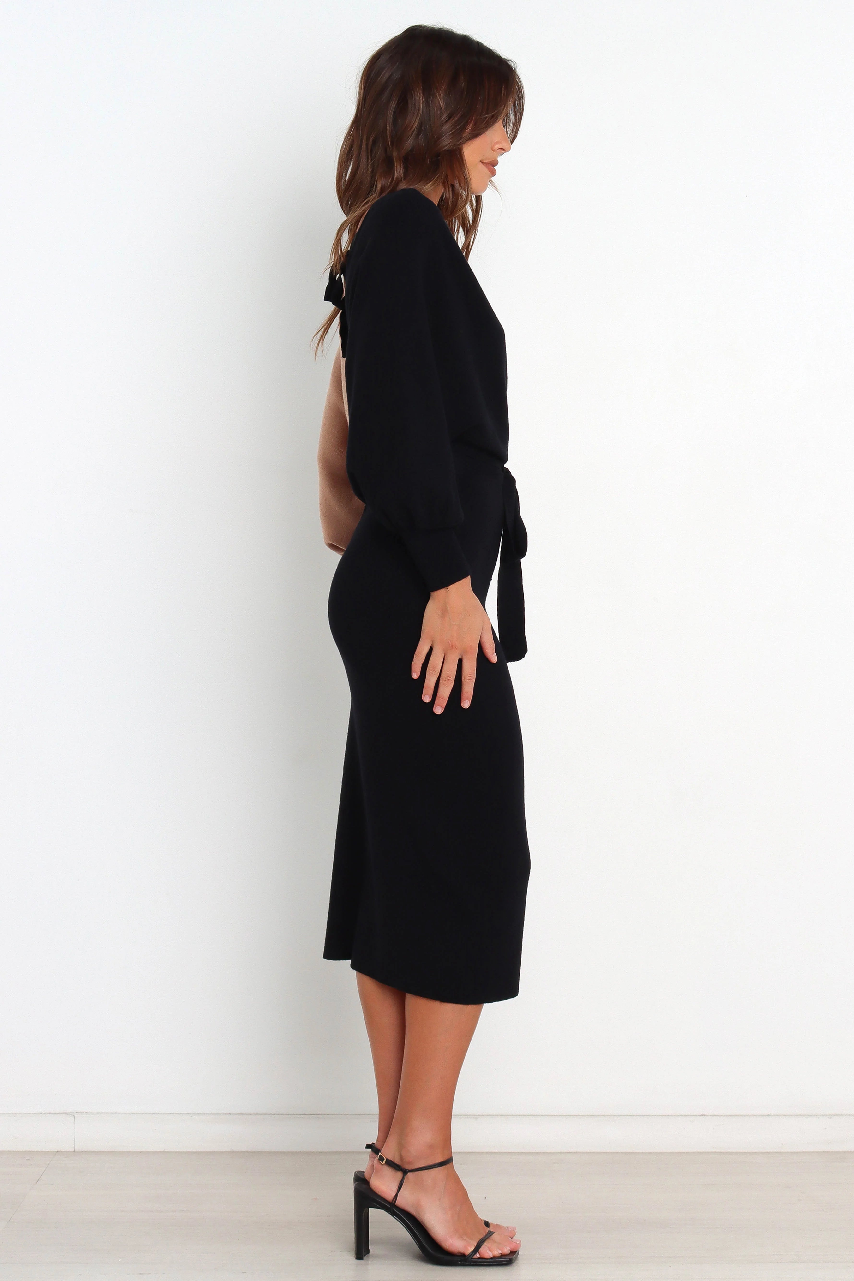 Nate Dress Black Beige