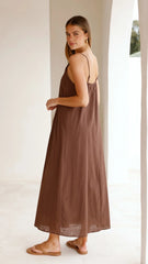 Aspen Maxi Dress Chocolate