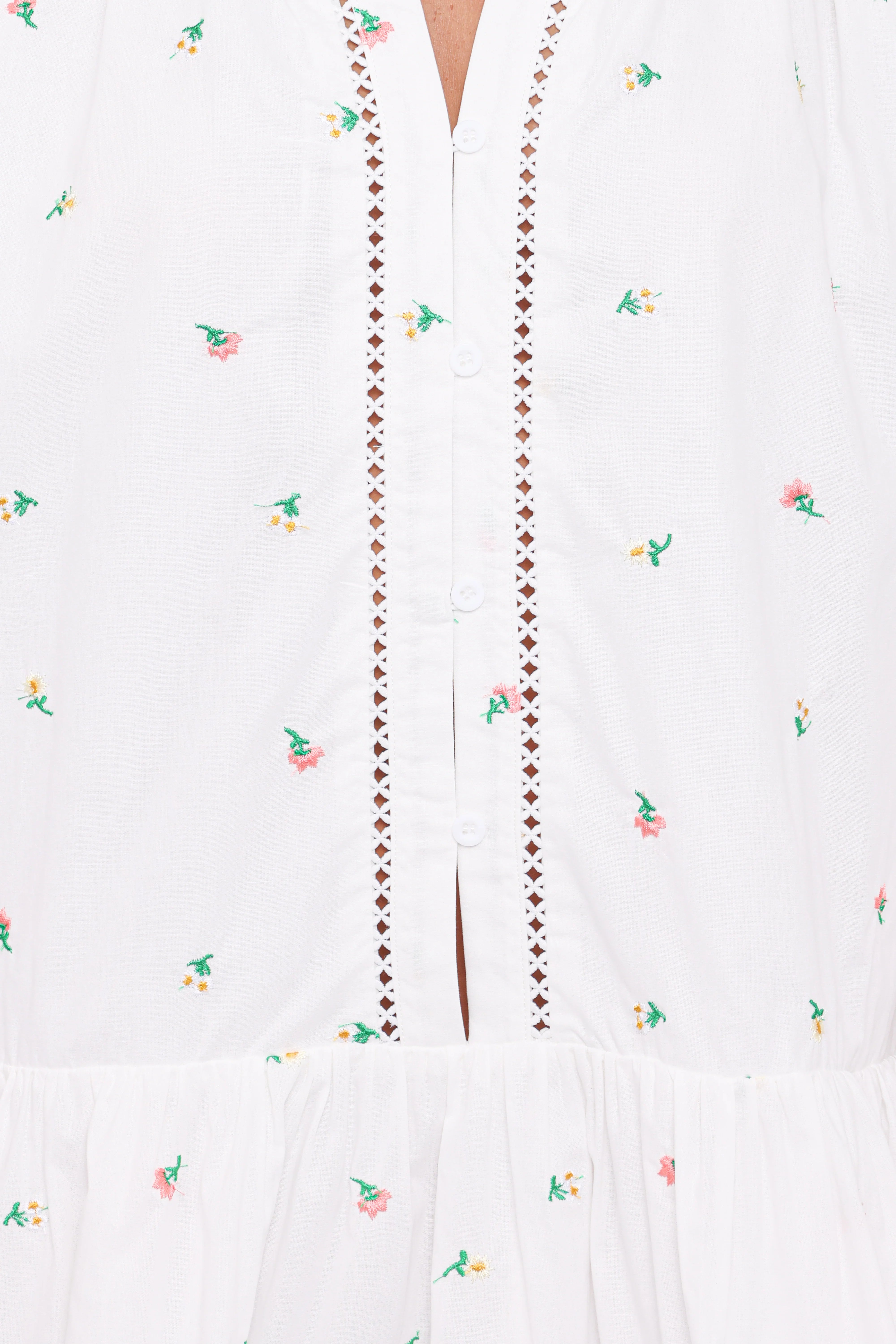 Hart Long Sleeve Mini Dress White Floral