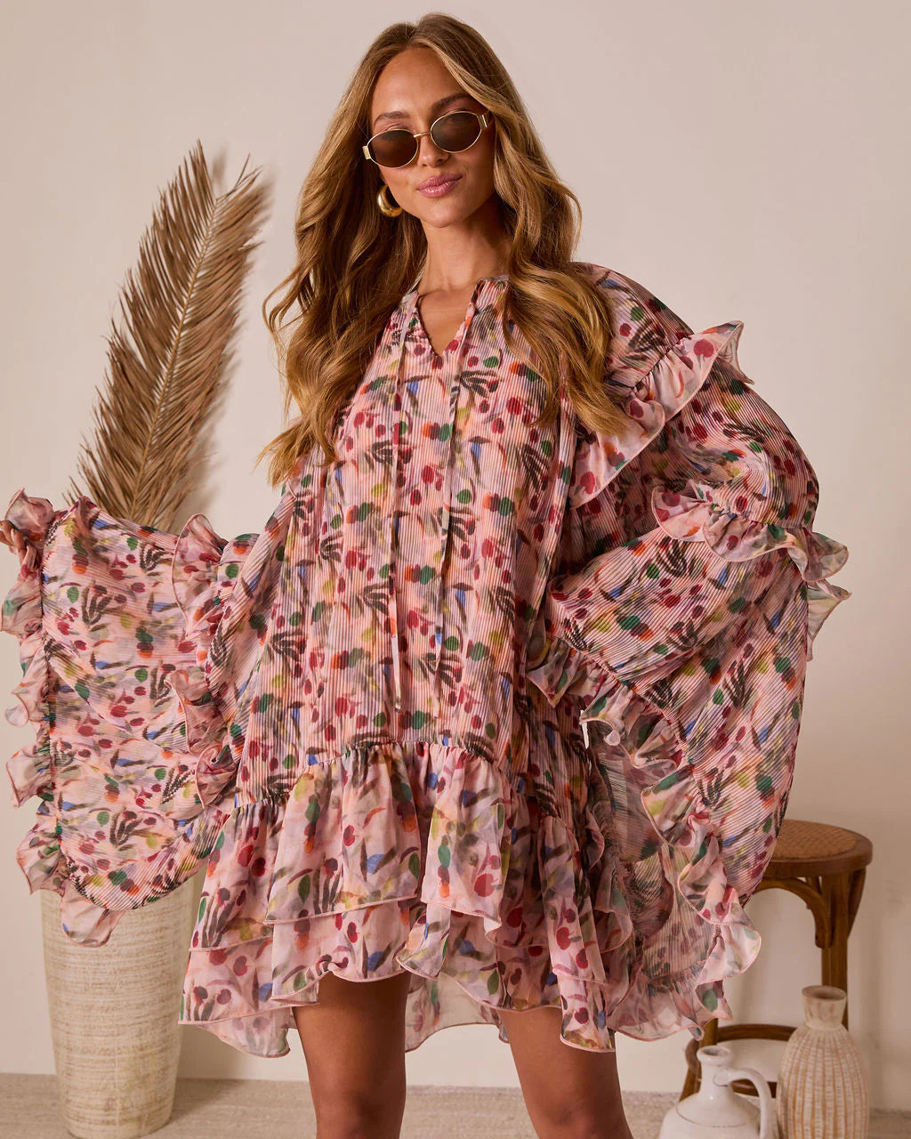 Melodic Ruffle Mini Dress