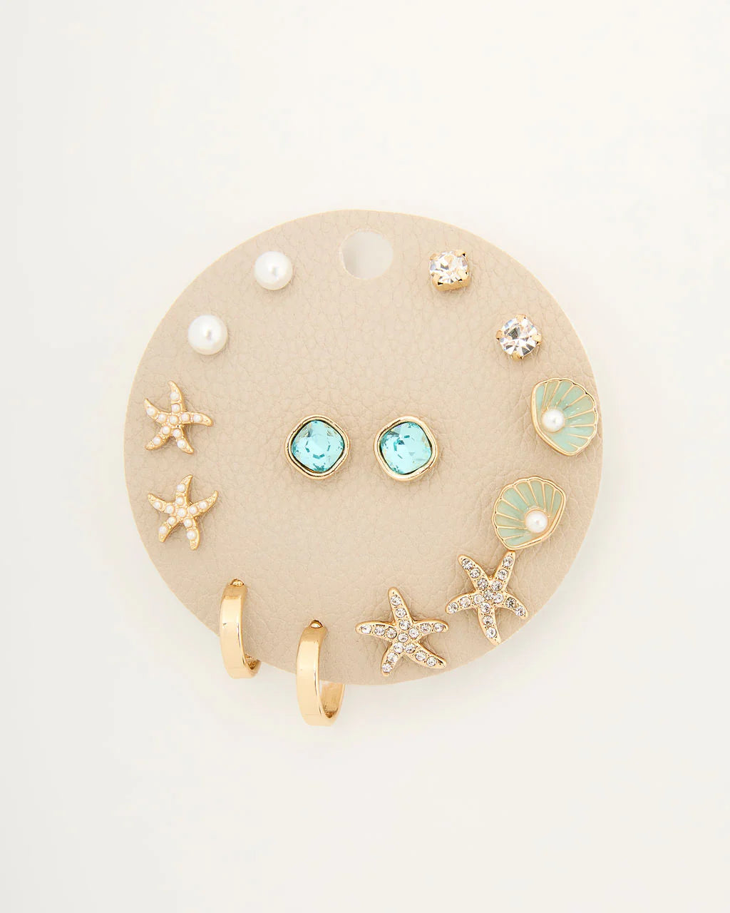Tide Whisper Starfish And Shell Earring Stud Set