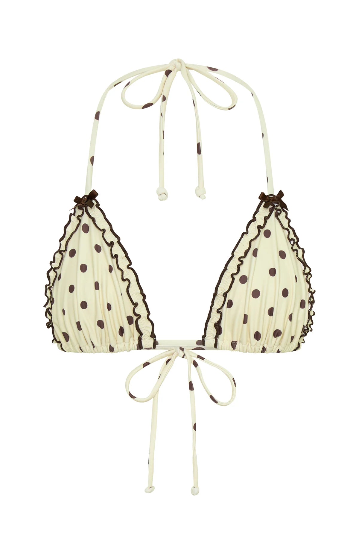Daphne Bikini Top Cream Choc Polka Dot