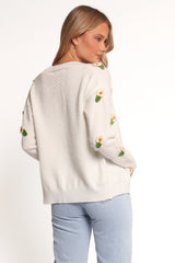 Jazzie Ditsy Flower Cardigan White