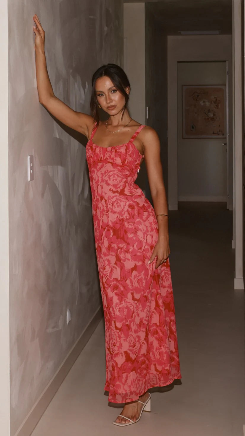 Margo Midi Dress Pink Floral
